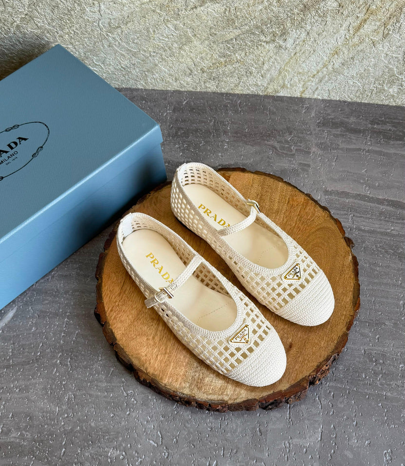 Prada Mesh Fabric Ballerinas
