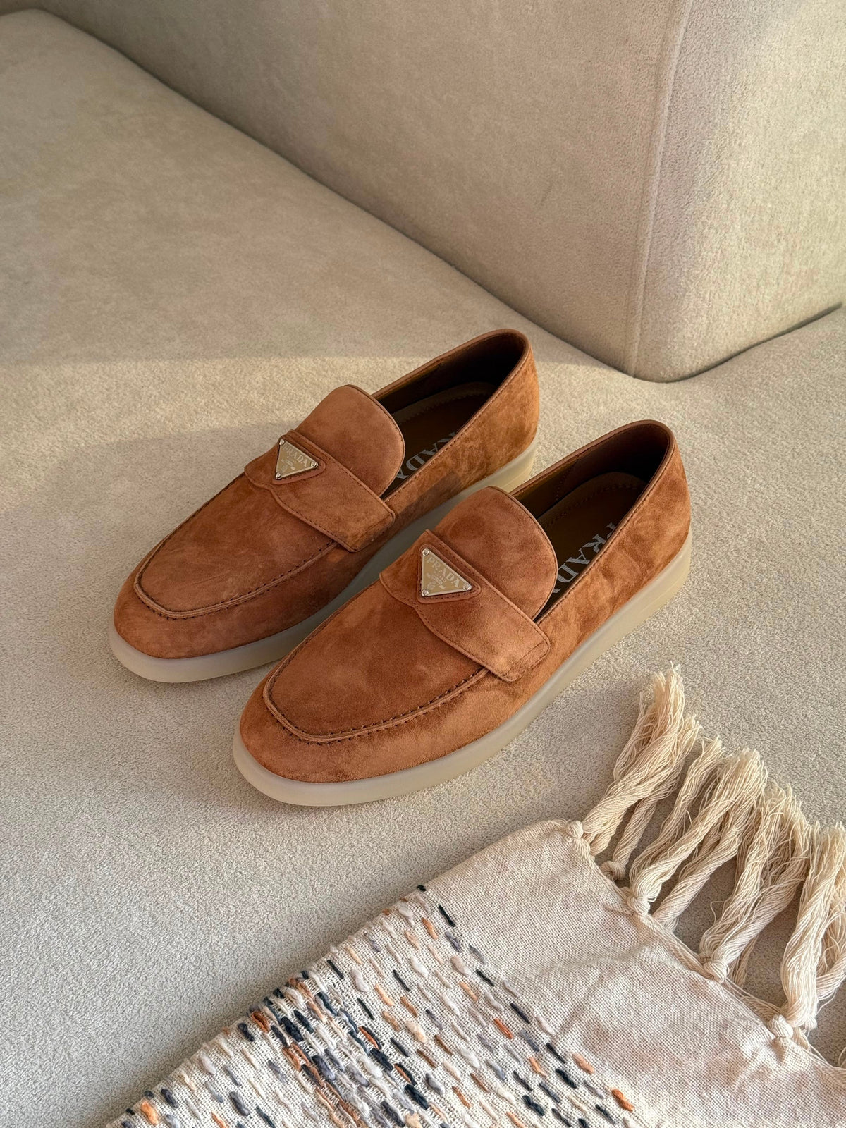 Prada Suede Leather Loafers