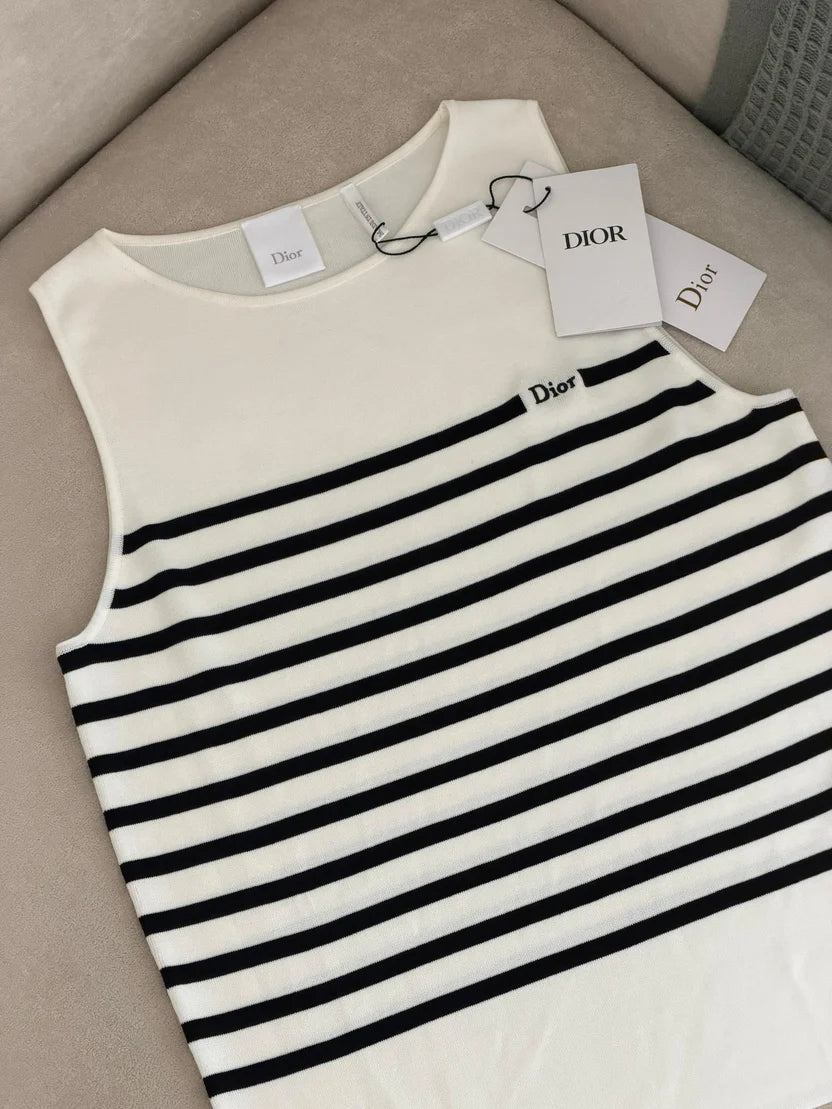 Dior Dioriviera Dior Marinière Sleeveless Sweater