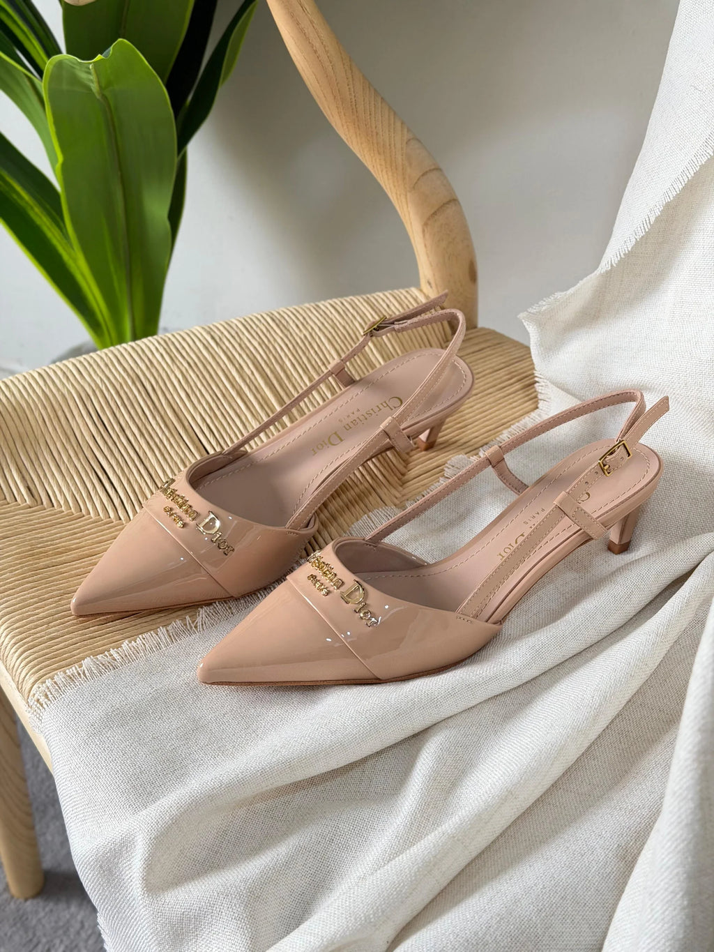 Dior Slingback Pumps Patent Calfskin