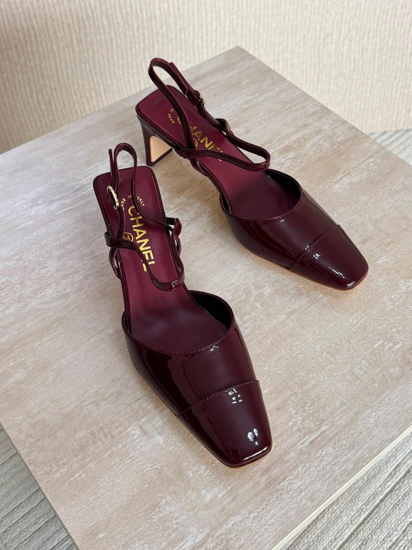 Slingbacks - Crocodile embossed calfskin
