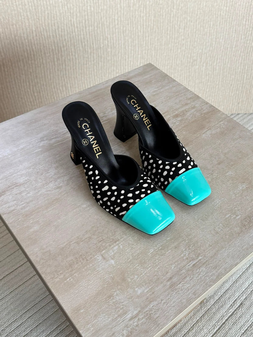Chanel Mules in Lambskin & Patent Calfskin