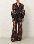 Zimmermann Black Carousel Lace Peplum Blouse & Pants