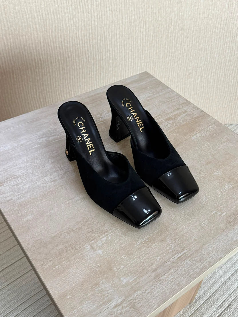 Chanel Mules in Lambskin & Patent Calfskin