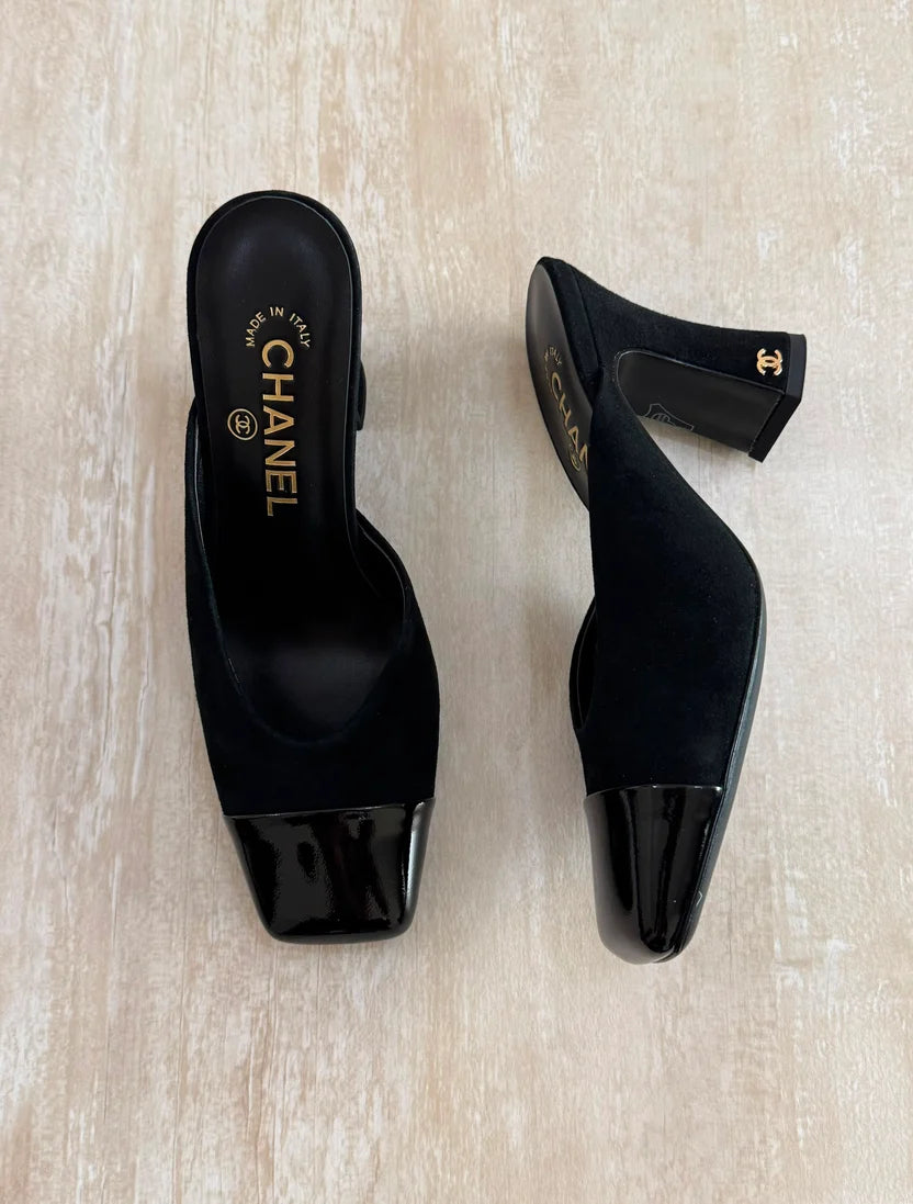 Chanel Mules in Lambskin & Patent Calfskin