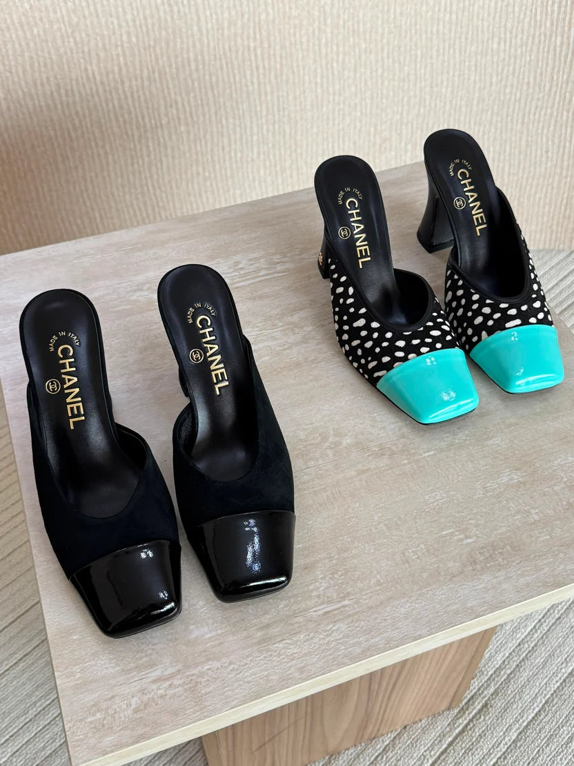 Chanel Mules in Lambskin & Patent Calfskin
