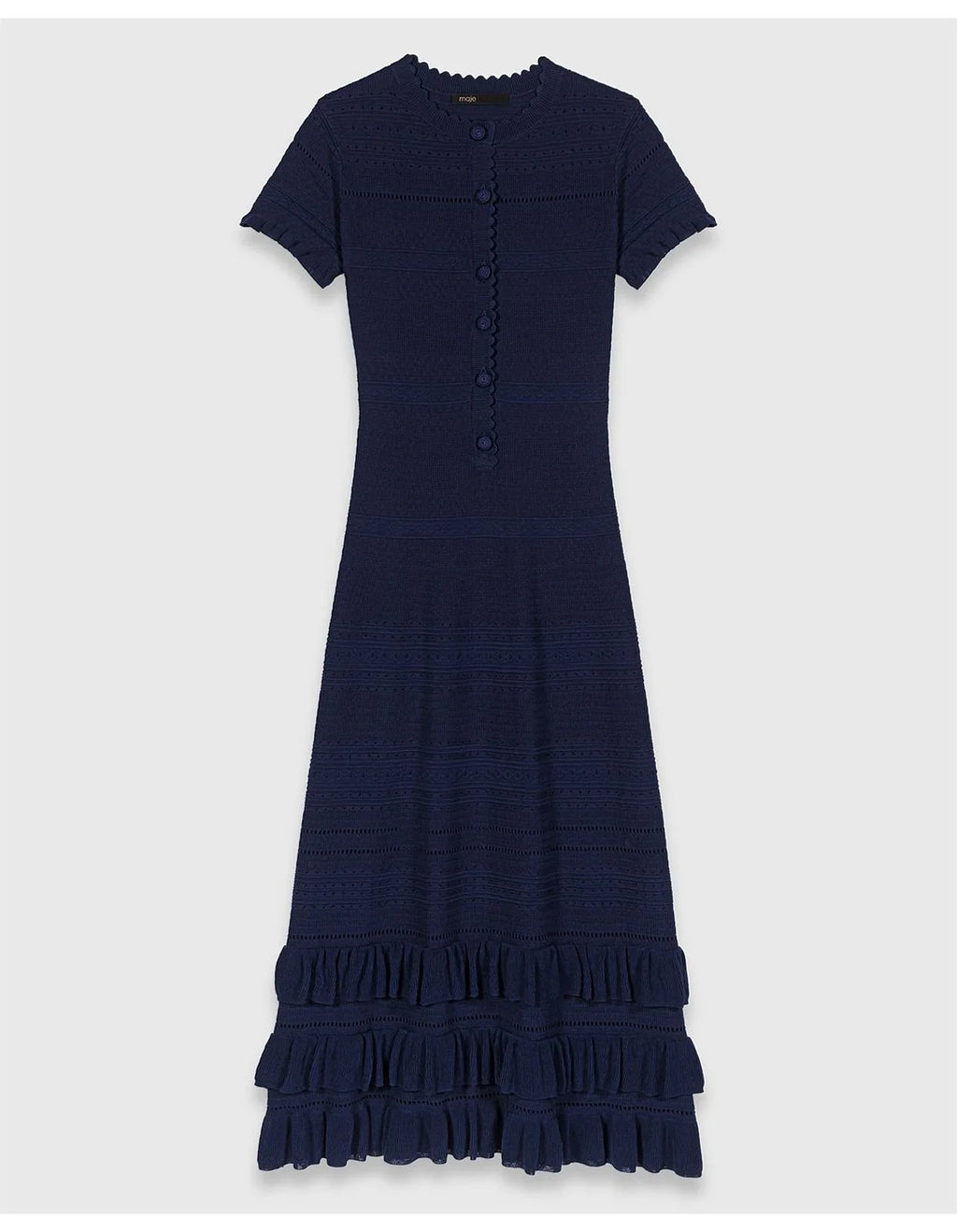 Maje Pointelle Midi Dress