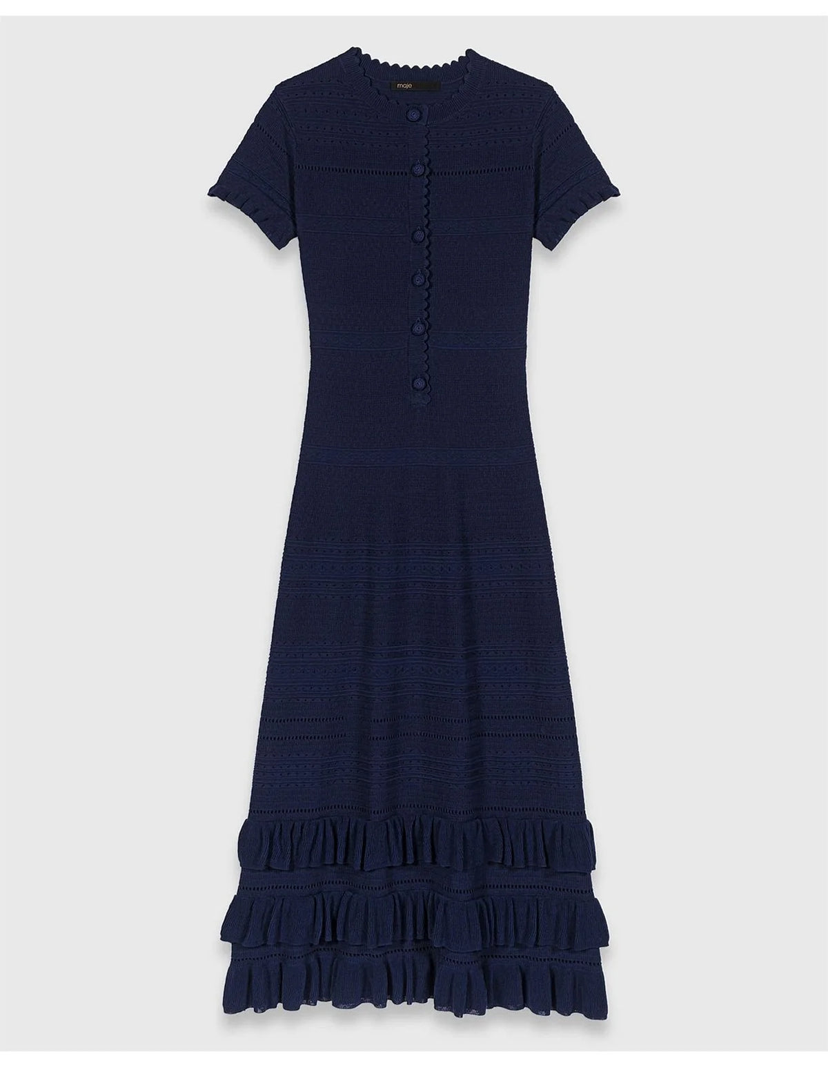 Maje Pointelle Midi Dress