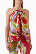 Pucci Multicolour Iride & Pesci-print Scarf Top