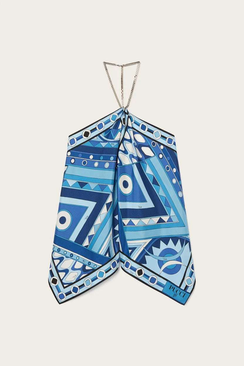 Pucci Vivara Print Sleeveless Silk Top