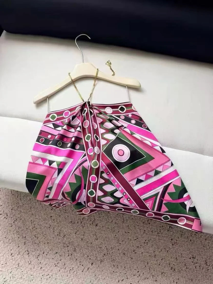 Pucci Vivara Print Sleeveless Silk Top