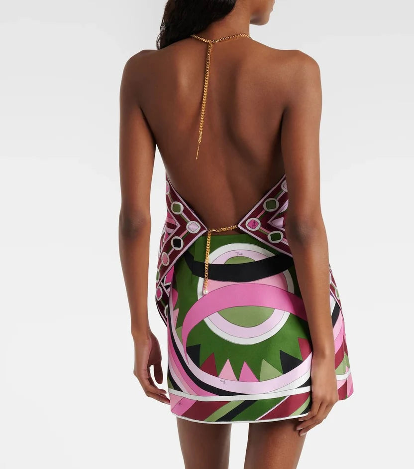 Pucci Vivara Print Sleeveless Silk Top