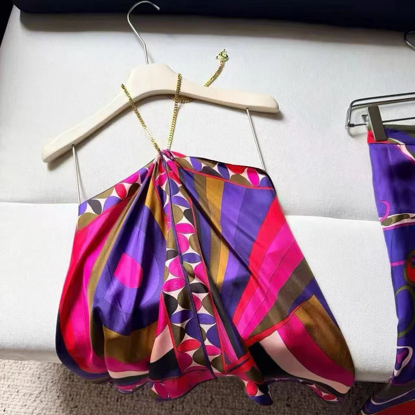 PUCCI Iride Embellished Silk Twill Top