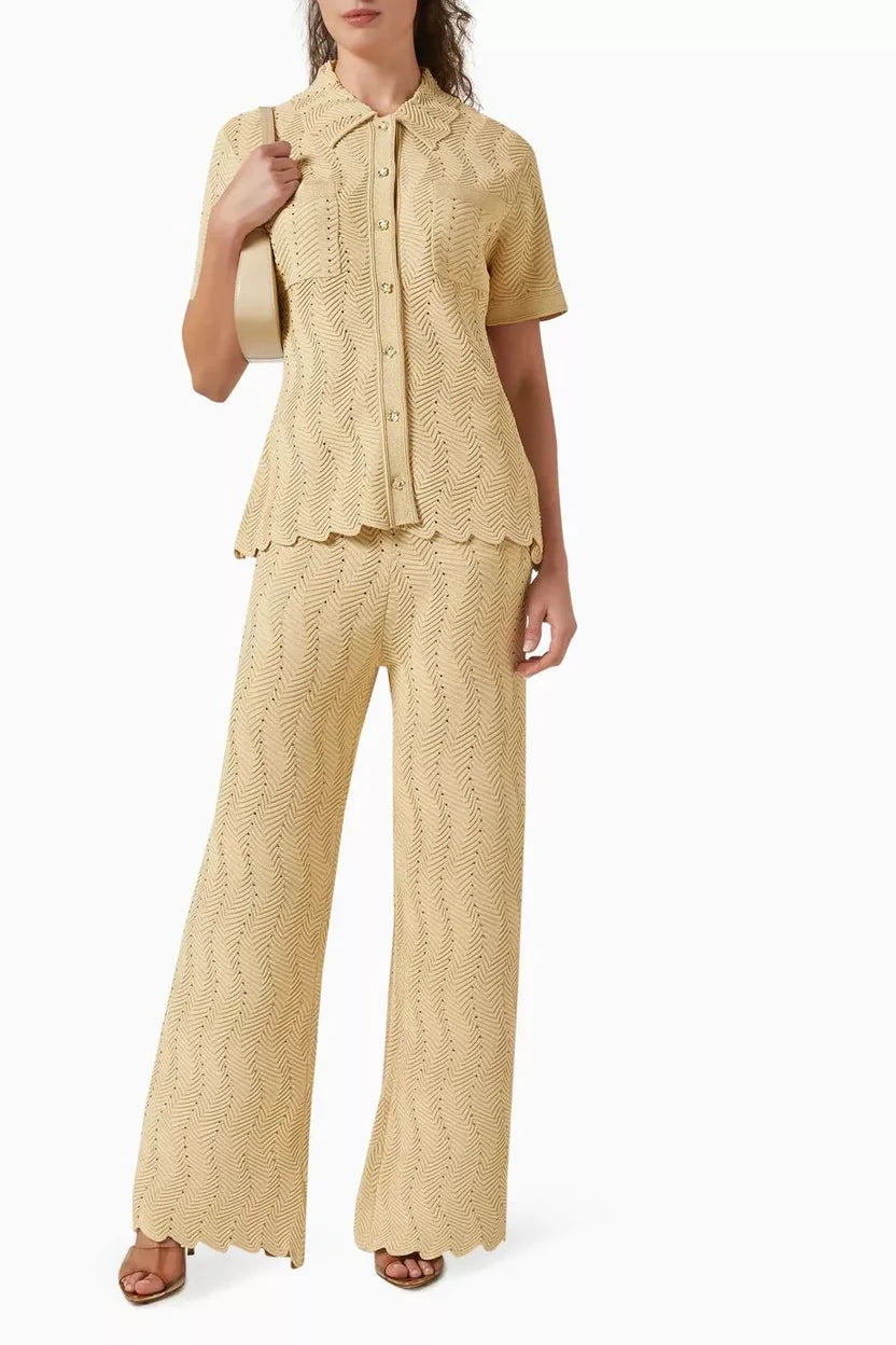 SANDRO Gold Rhinestone Knit set