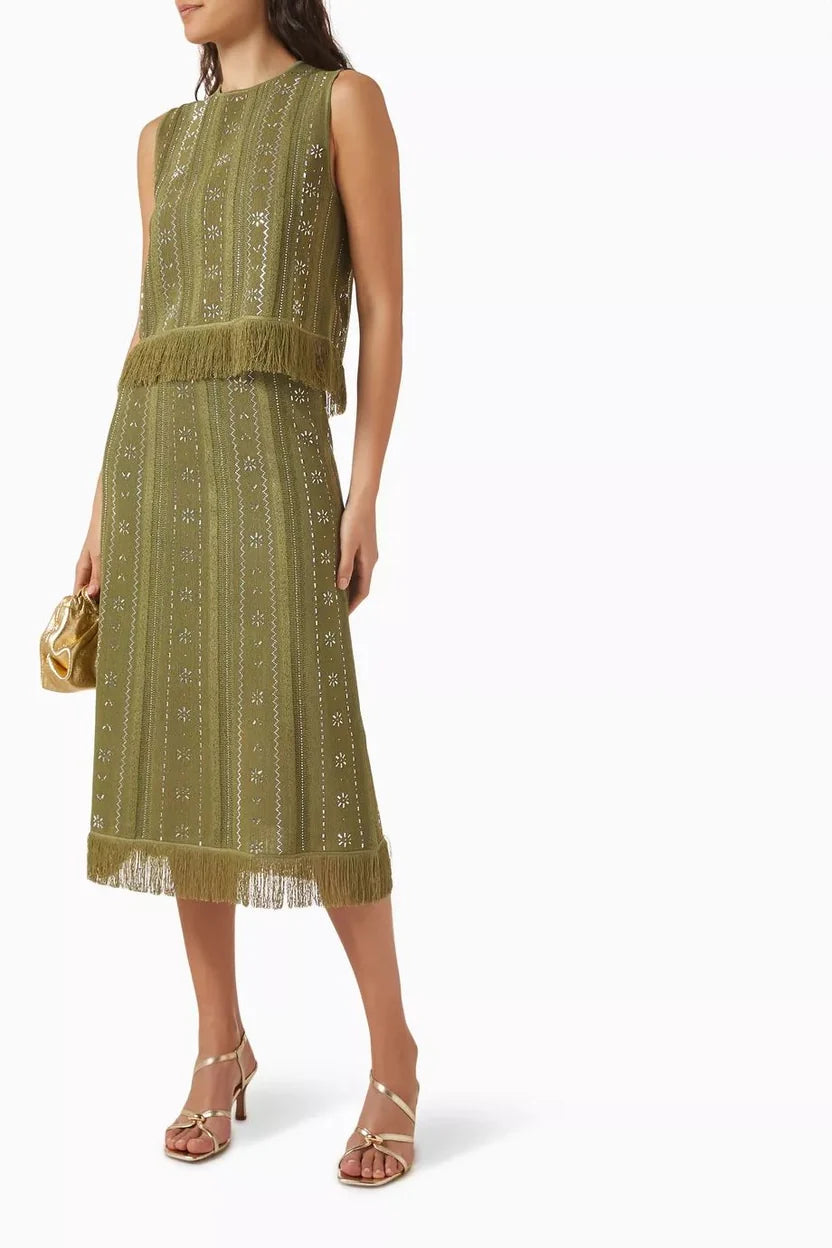 Maje Green Lilurex Fringe set