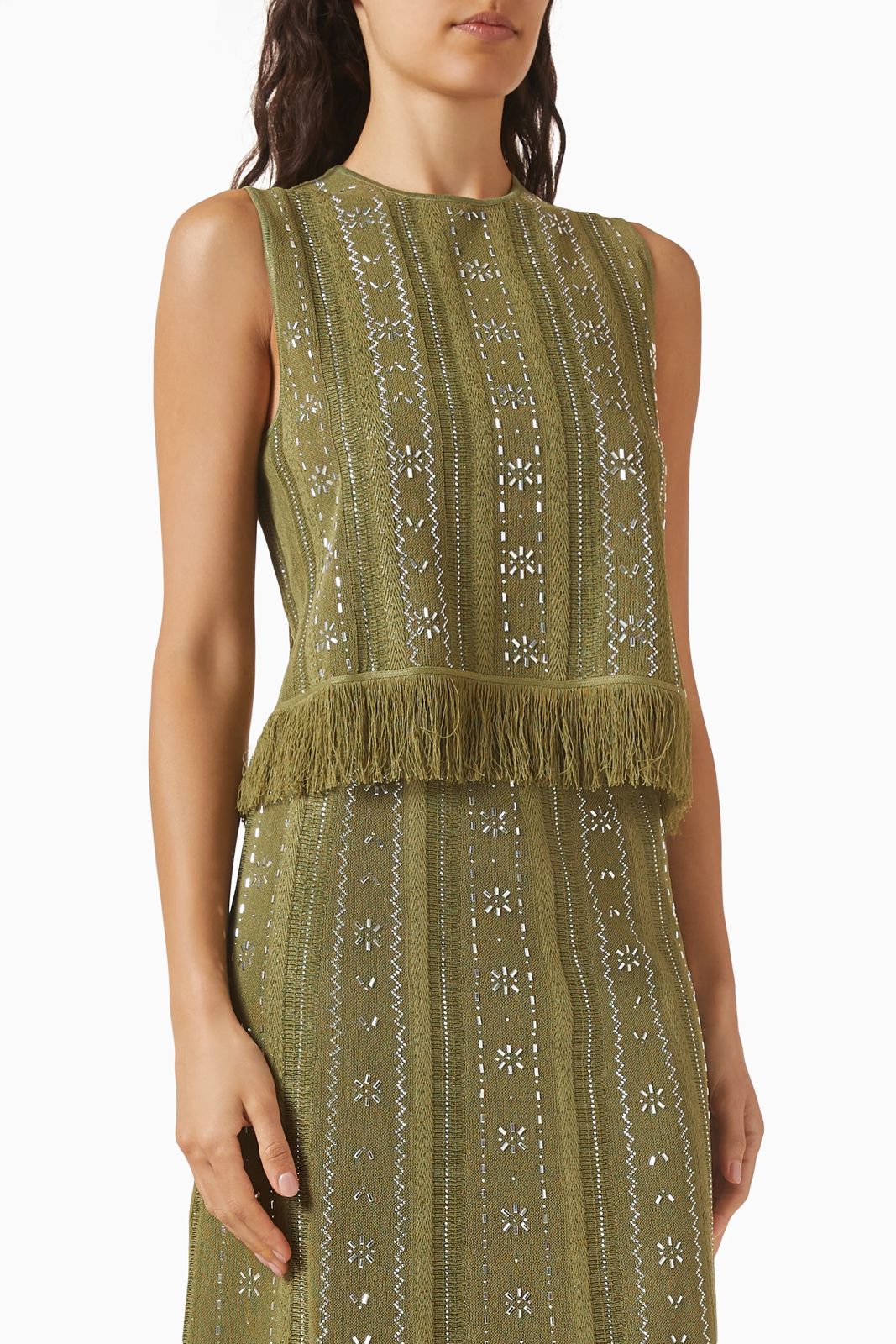Maje Green Lilurex Fringe set