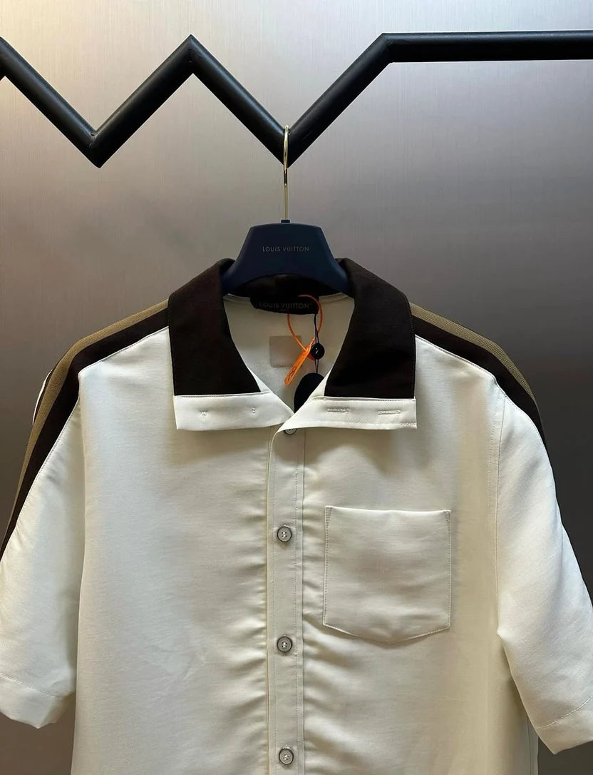 Louis Vuitton Bicolor Warm Up Short-Sleeved Shirt