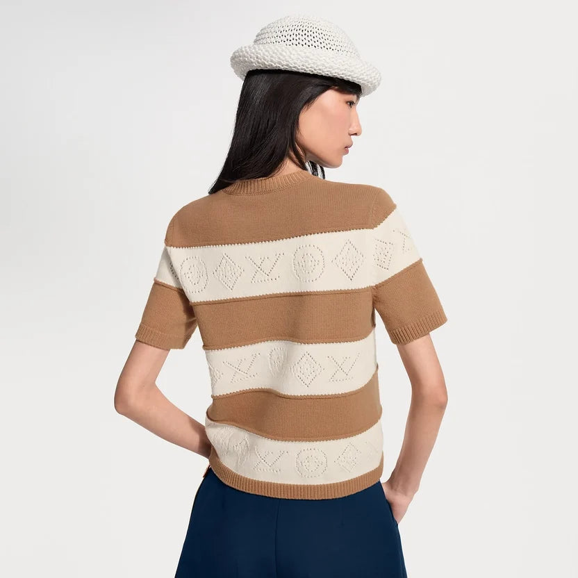 Louis Vuitton Openwork Striped Knit Top