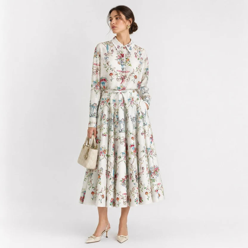 Dior Dioriviera Tied Cropped Blouse & Skirt