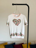 Dior Dioramour Short-Sleeved Embroidered Sweater