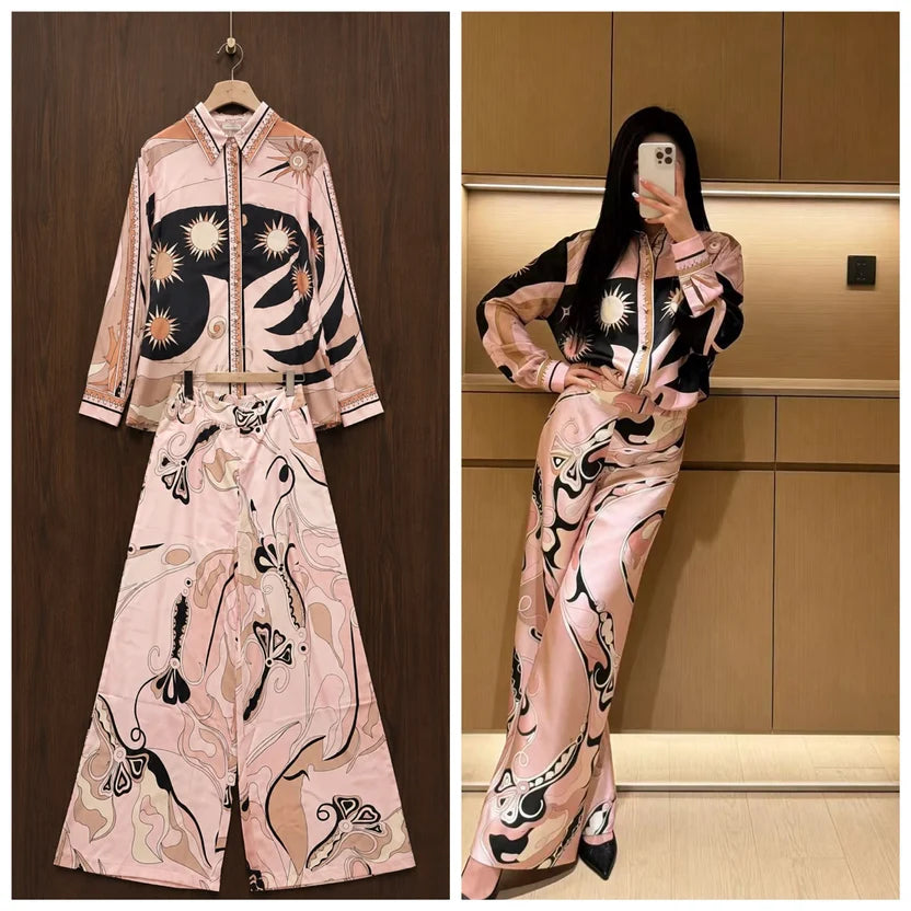 Pucci Neutral Stella-print Set in Silk