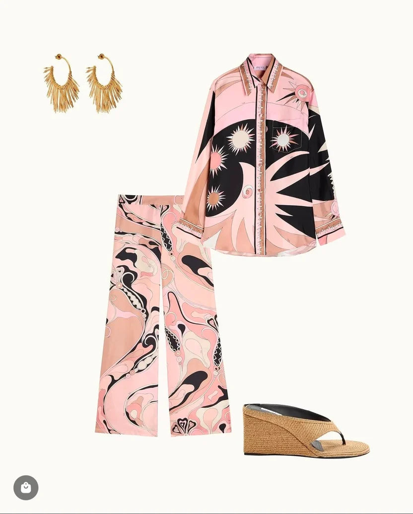 Pucci Neutral Stella-print Set in Silk