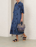 Zimmermann Blue Aster Embroidered Dress