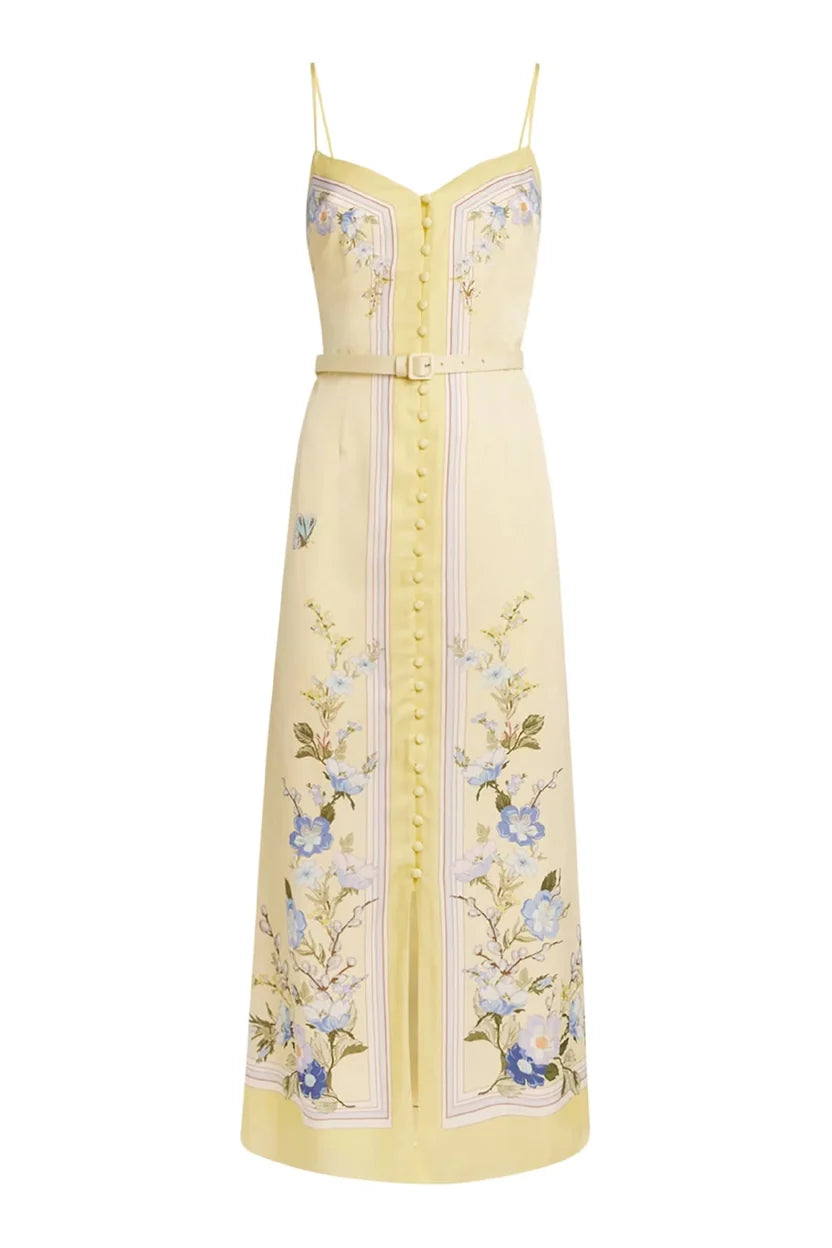 Self-Portrait Yellow Open-back Dress