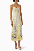 Self-Portrait Yellow Open-back Dress