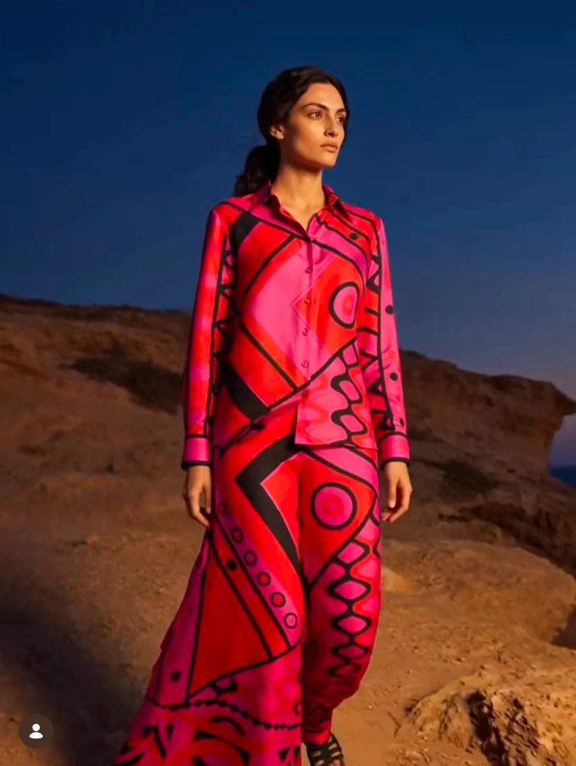 PUCCI Vivara-print Silk Set | Pink |