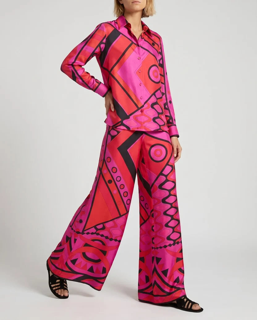 PUCCI Vivara-print Silk Set | Pink |