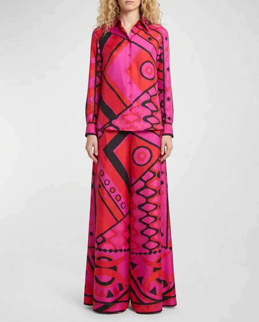 PUCCI Vivara-print Silk Set | Pink |