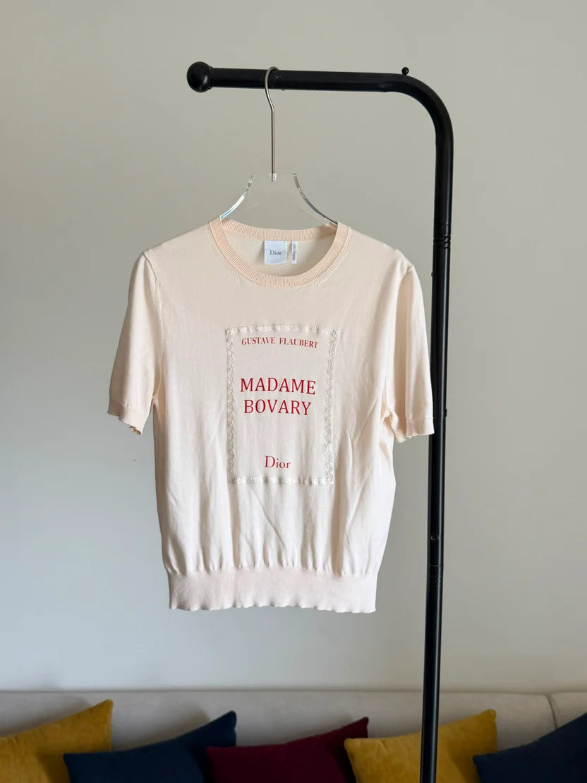 Dior Book Cover Short-Sleeved Fitted Sweater