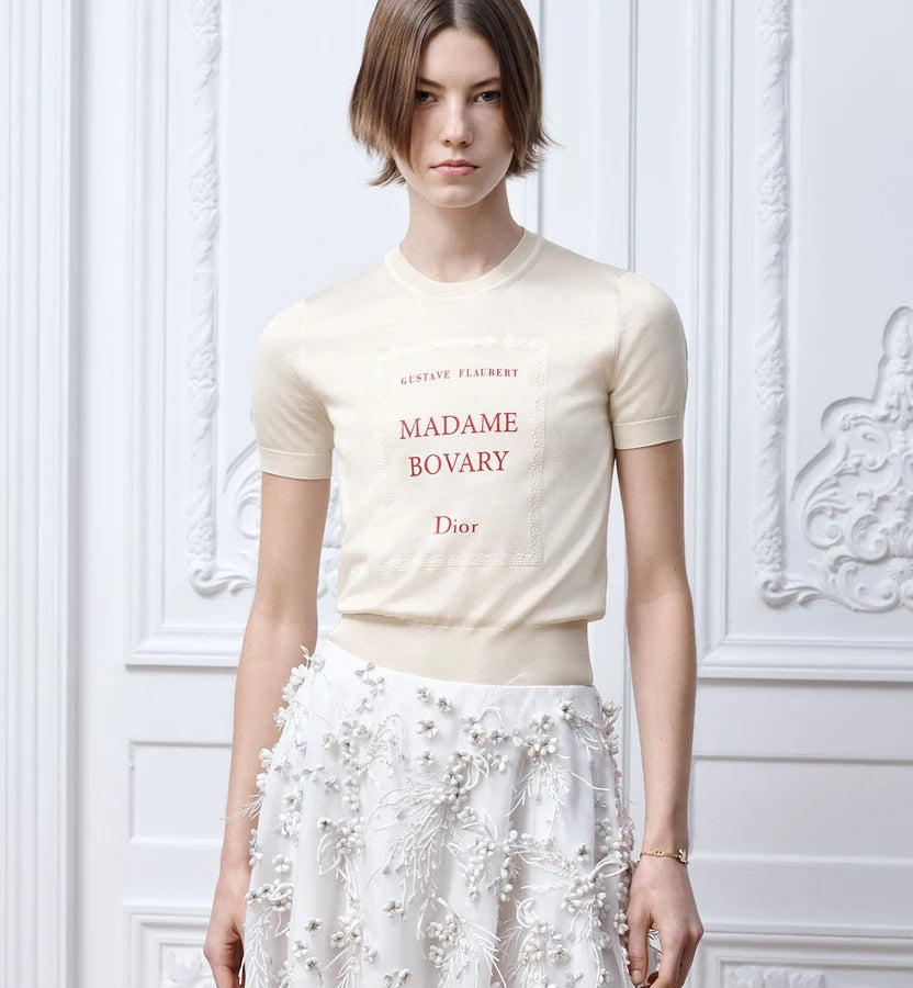 Dior Book Cover Short-Sleeved Fitted Sweater