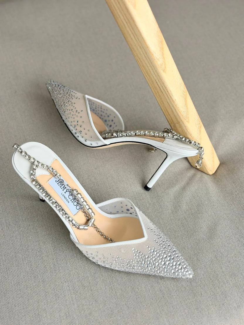 Jimmy Choo Saeda Crystal Mesh Pump