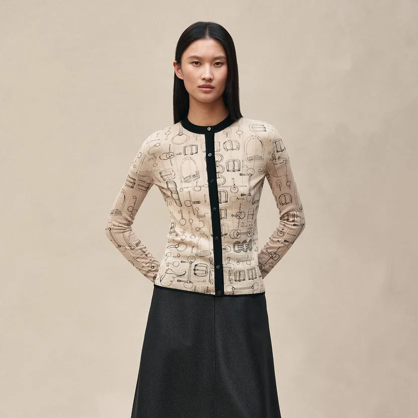 Hermes Cahier du Colporteur Buttoned Cardigan