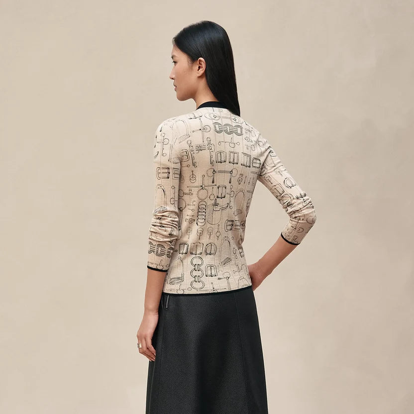 Hermes Cahier du Colporteur Buttoned Cardigan