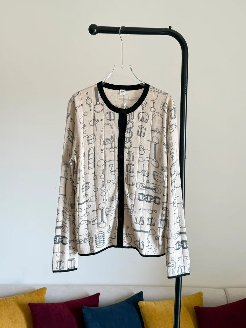 Hermes Cahier du Colporteur Buttoned Cardigan