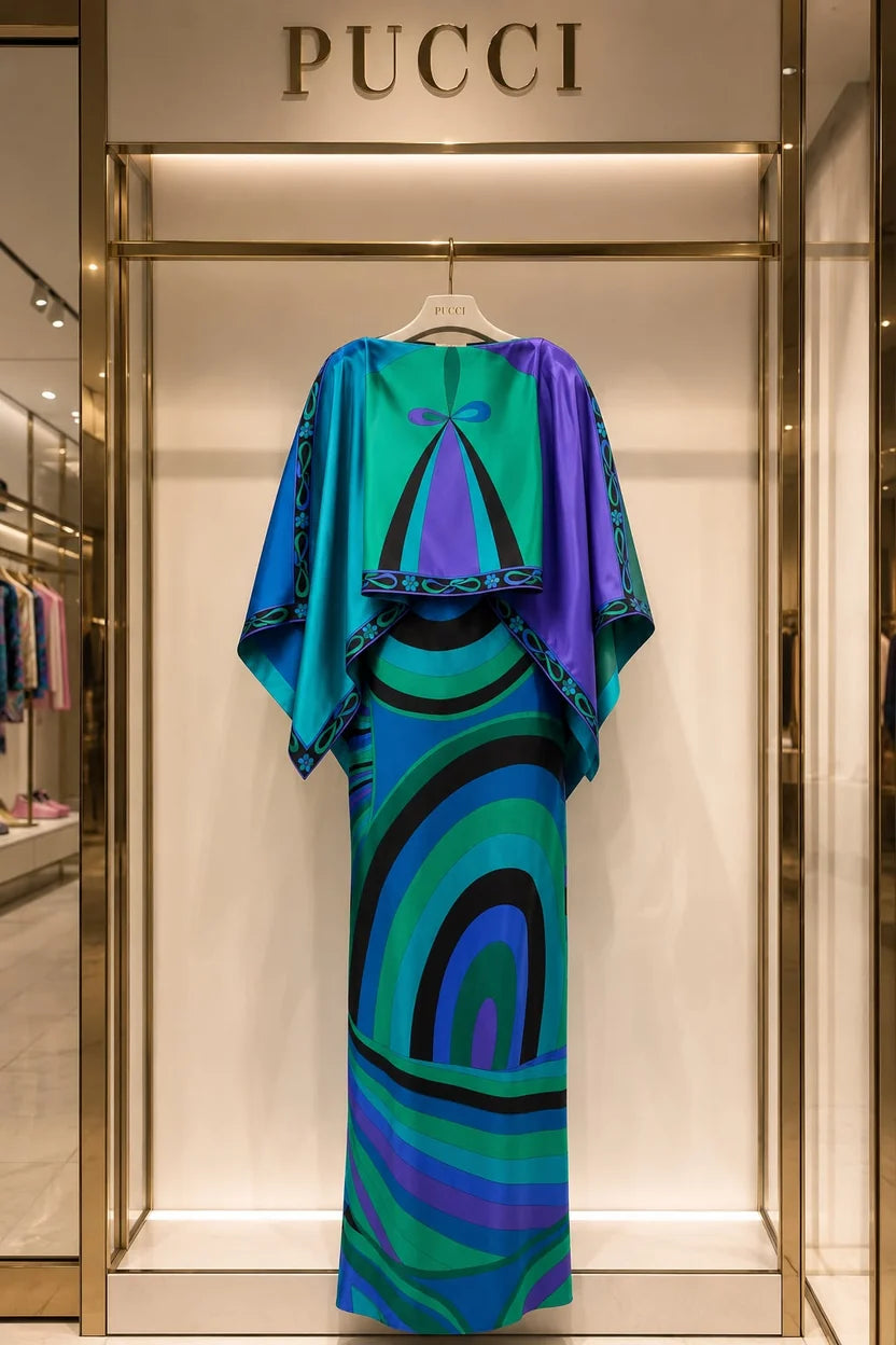 Pucci Orchidee and Soleil Print Silk Dress