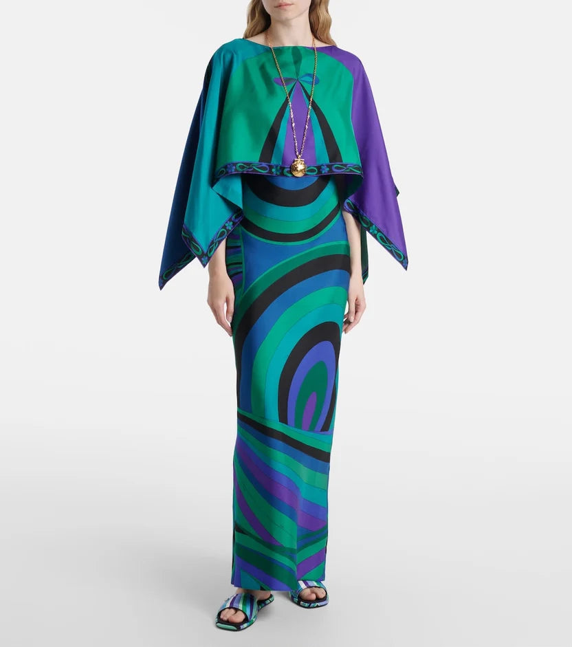 Pucci Orchidee and Soleil Print Silk Dress