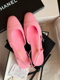 Chanel Denim Cap Toe CC Slingback Flat