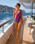 Pucci Iride Print One-Shoulder Swimsuit