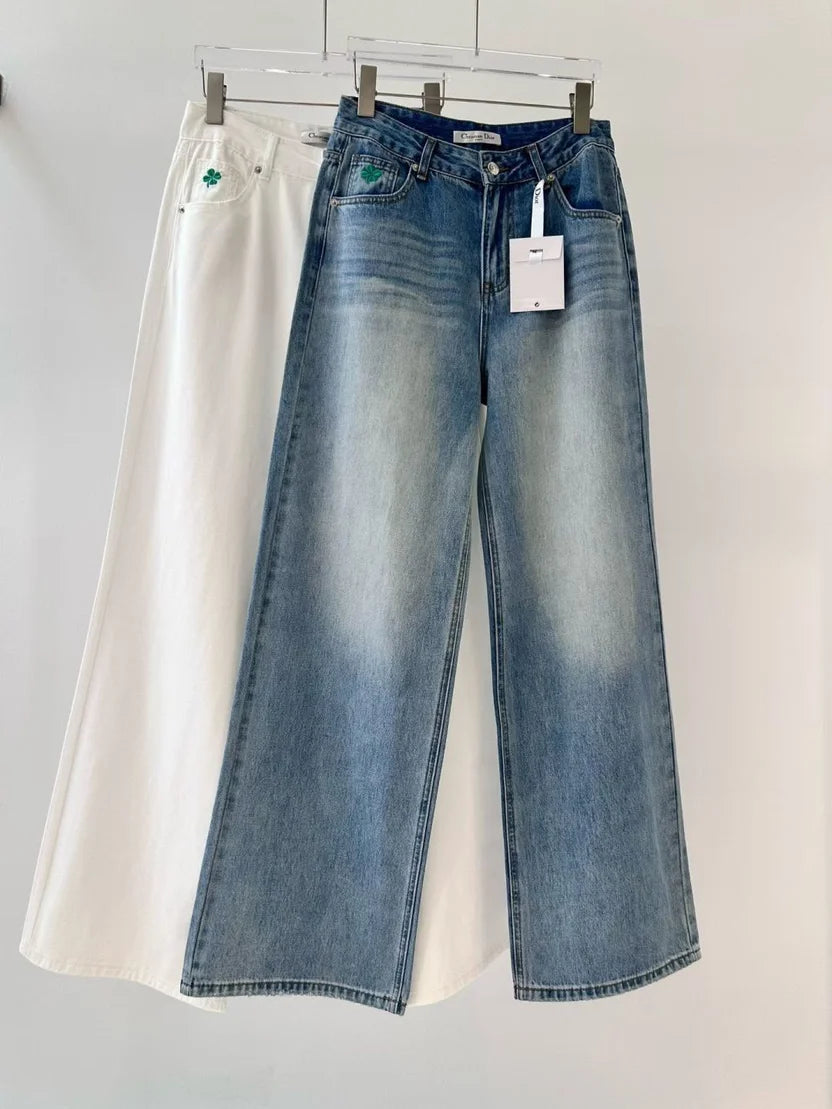 Dior Flared Embroidered Jeans