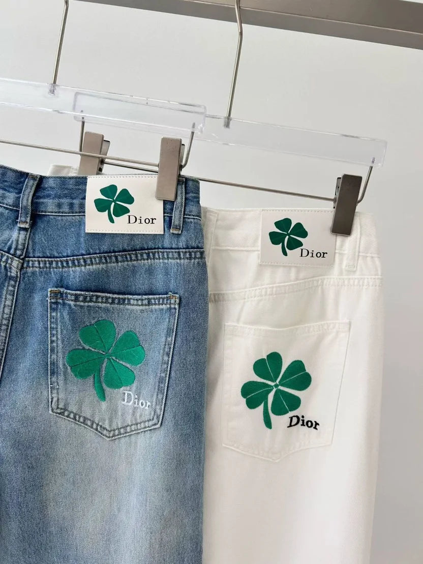 Dior Flared Embroidered Jeans