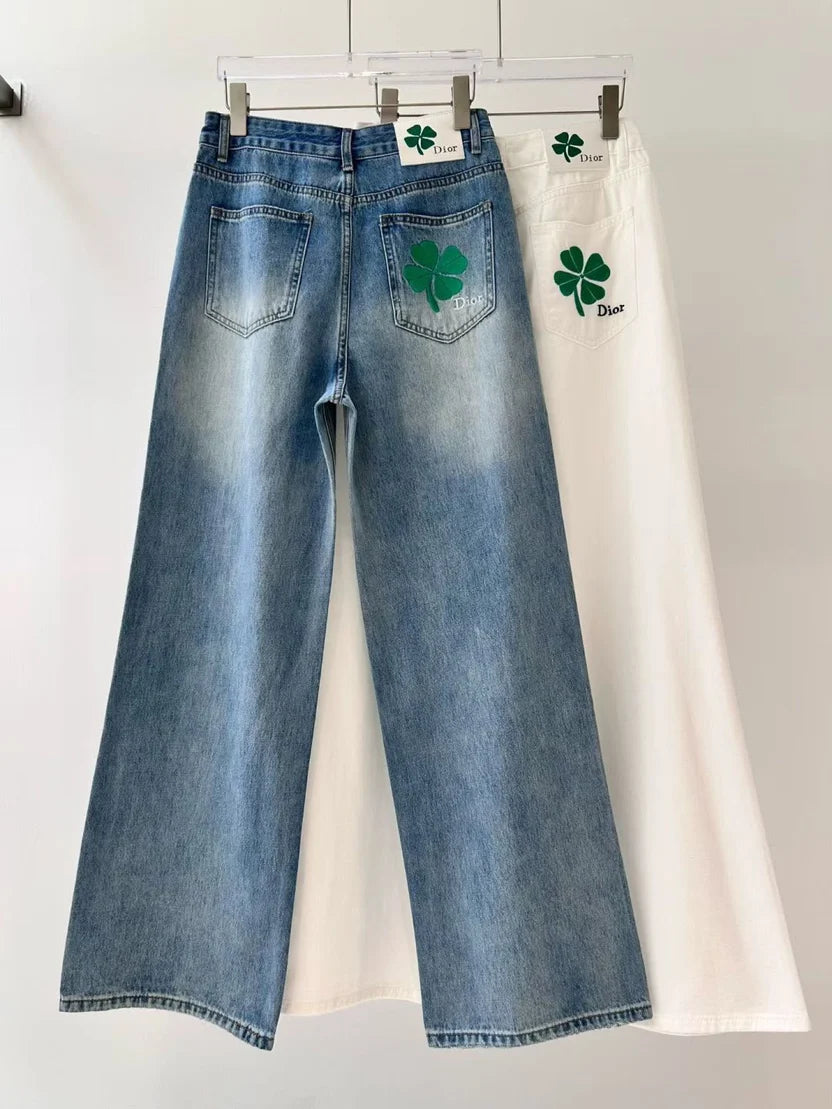 Dior Flared Embroidered Jeans