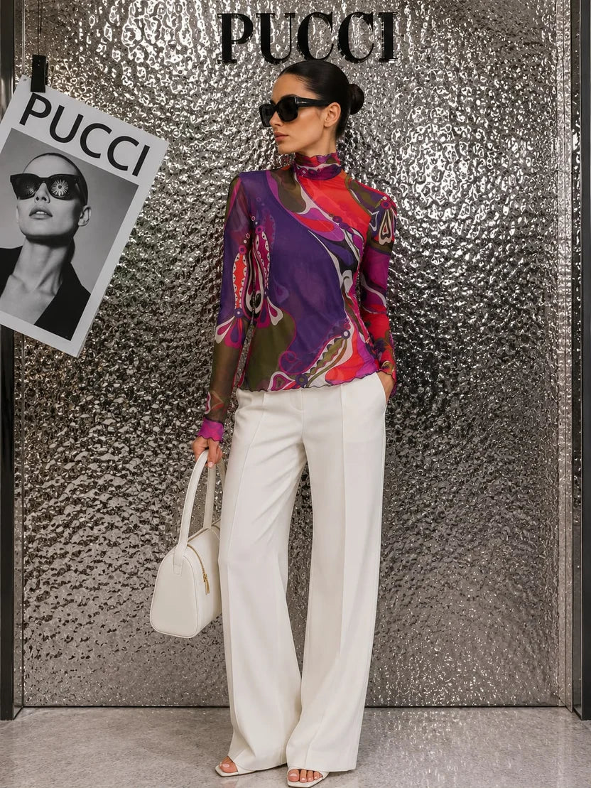 Pucci Printed Tulle Blouse