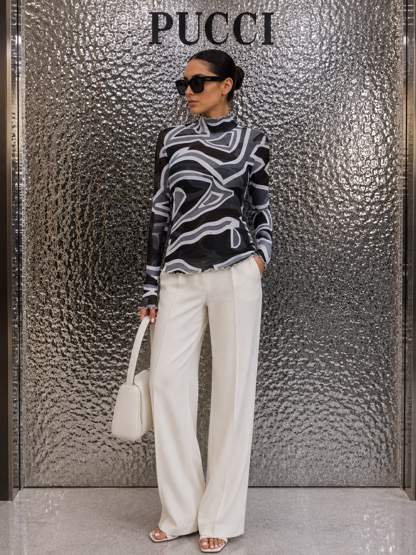 Pucci Printed Tulle Blouse