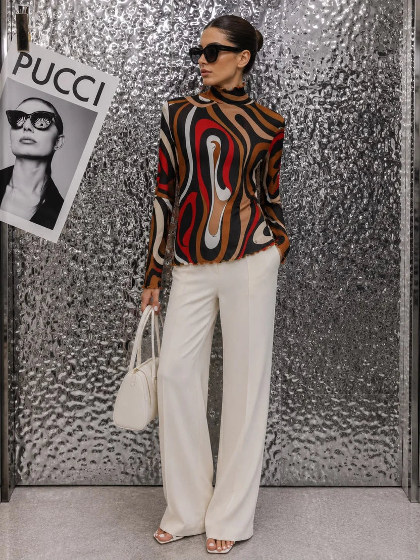 Pucci Printed Tulle Blouse