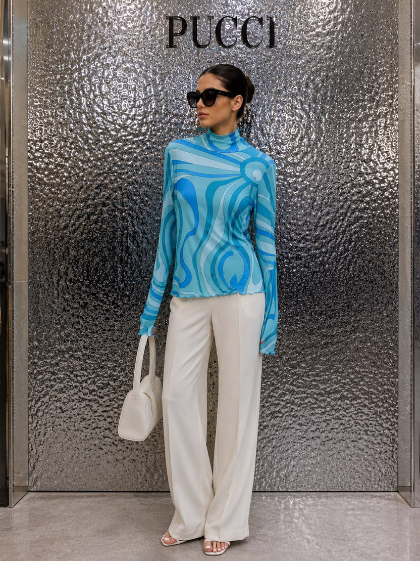 Pucci Printed Tulle Blouse