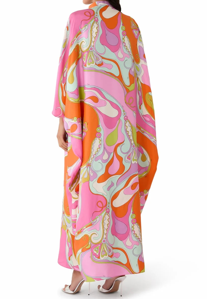 Pucci Orchidee Print Kaftan in Silk